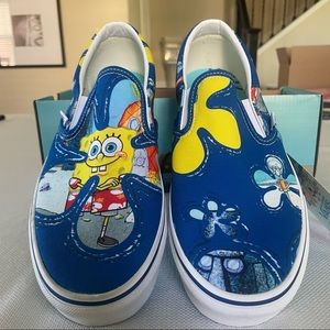 Men's 11 Vans X SpongeBob Slip-On Alohabob Limited Edition Canvas Sneak…